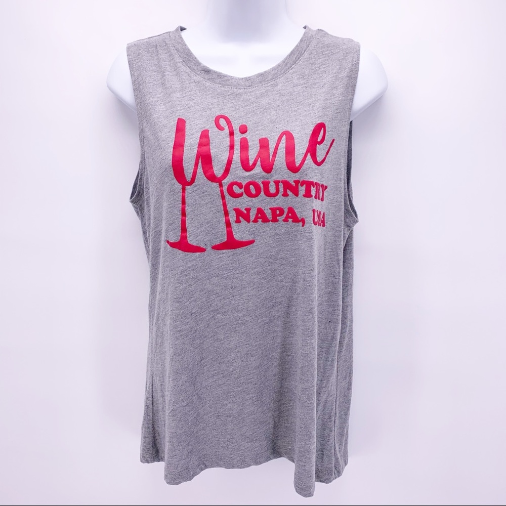 Modern Lux Wine Country Graphic Tank Top Sz M - Picture 2 of 5